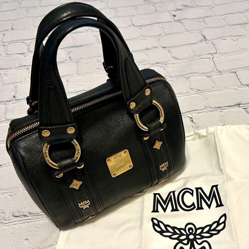 MCM Black Mini Boston Bag - EUC With Dust Bag